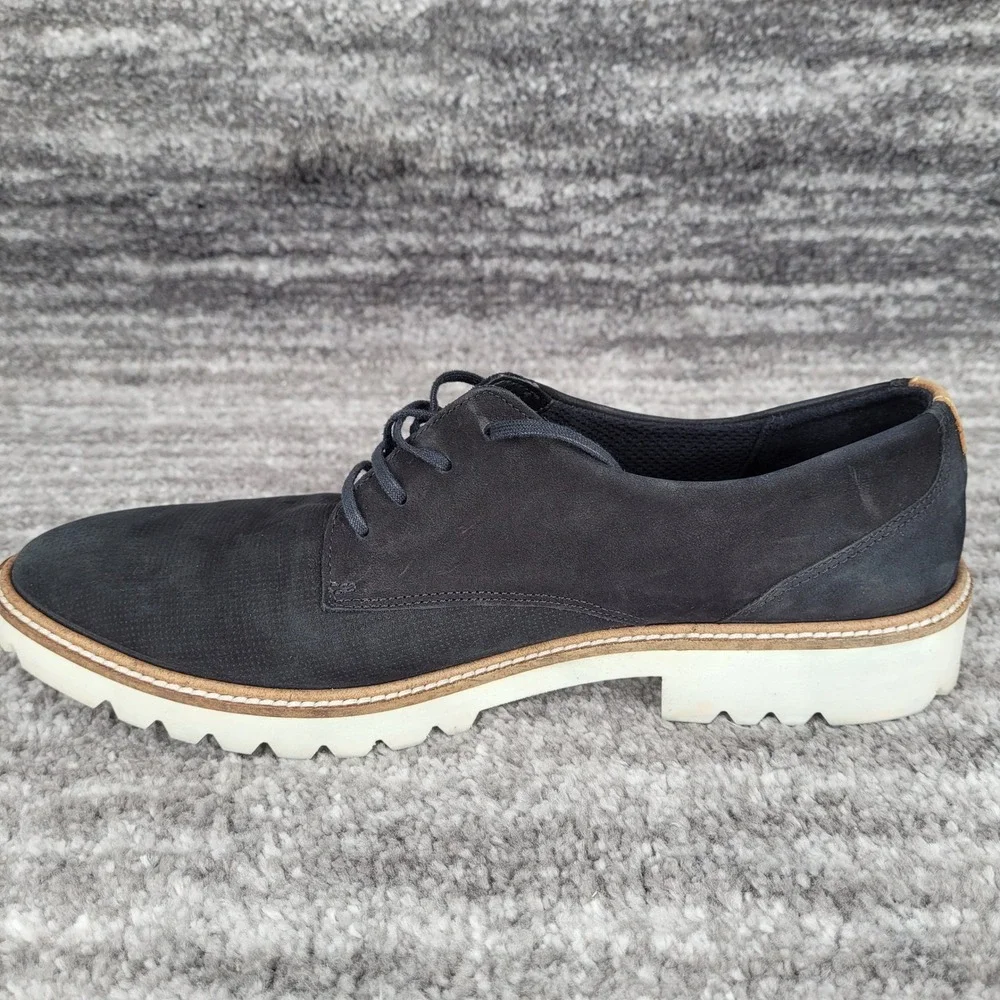 ECCO Mens Tredtray‎ Black Nubuck Leather Derby Shoes Size 41 US 10-10.5